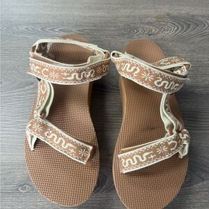 Teva Women's Brown and Cream Sandals